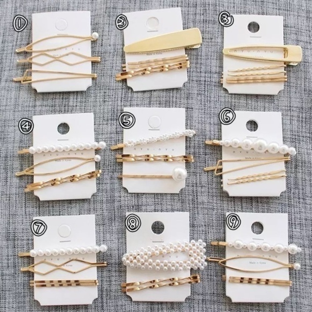NEW!! 💛 Metal Pearl Bobby Pin Hair Clip Set